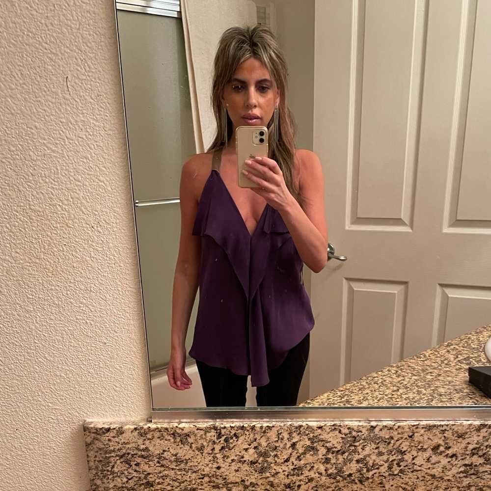 Tea Honey Purple Silk Tank Small